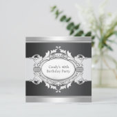 女性ブラック40歳の誕生日 招待状 (スタンド正面)