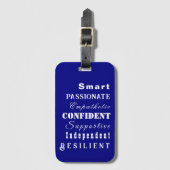 女性ブルー素晴らしのクオリティ ラゲッジタグ (正面縦)