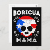 女性プエルトリコBoricuaママ国旗の母の日 ポストカード (正面/裏面)