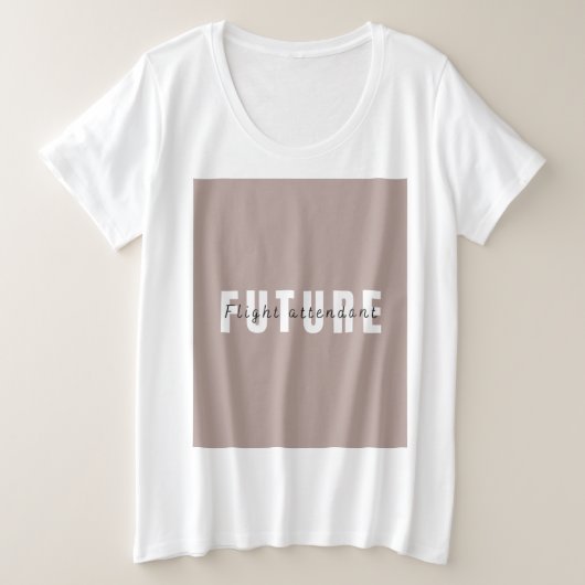 女性プラスのサイズのフライト付き添い人Tシャツ プラスサイズTシャツ (デザイン正面)