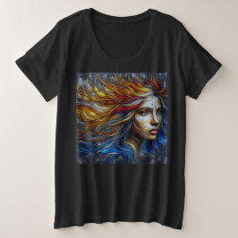 女性プラスArt Expression付きサイズTシャツ18 プラスサイズTシャツ