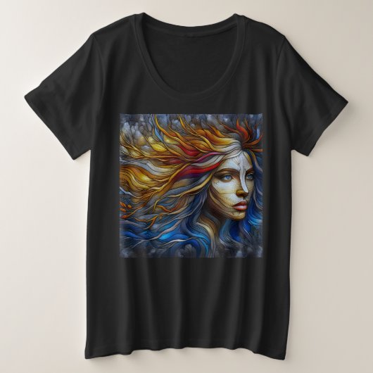 女性プラスArt Expression付きサイズTシャツ18 プラスサイズTシャツ (デザイン正面)