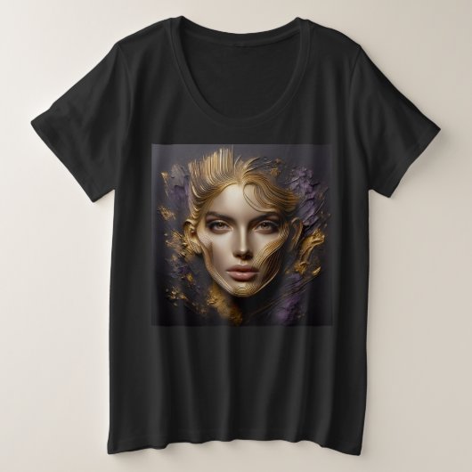 女性プラスArt Expression付きサイズTシャツ19 プラスサイズTシャツ (デザイン正面)