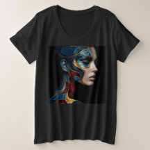 女性プラスArt Expression付きサイズTシャツ1