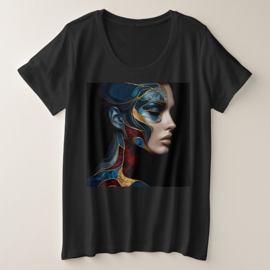 女性プラスArt Expression付きサイズTシャツ1 プラスサイズTシャツ (デザイン正面)