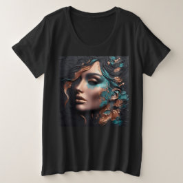 女性プラスArt Expression付きサイズTシャツ22 プラスサイズTシャツ