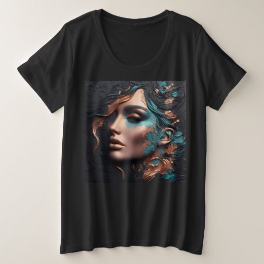 女性プラスArt Expression付きサイズTシャツ22 プラスサイズTシャツ (デザイン正面)