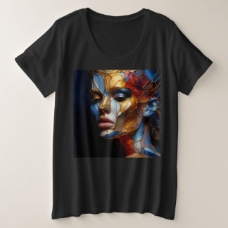 女性プラスArt Expression付きサイズTシャツ25 プラスサイズTシャツ