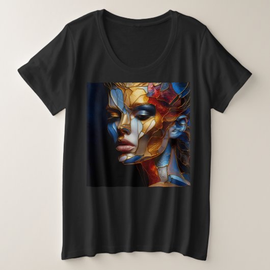 女性プラスArt Expression付きサイズTシャツ25 プラスサイズTシャツ (デザイン正面)