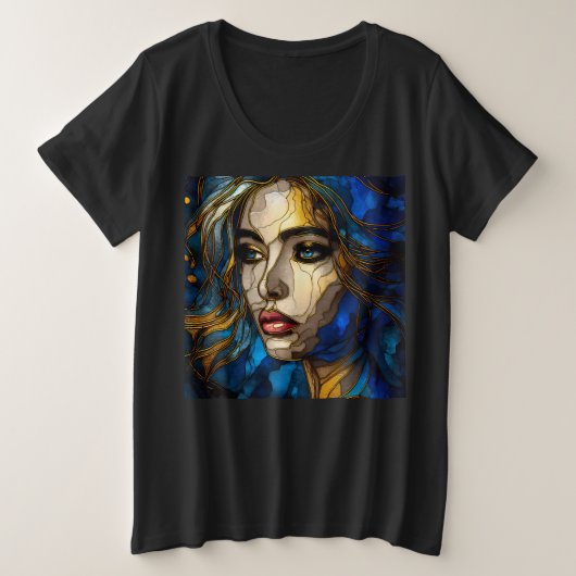女性プラスArt Expression付きサイズTシャツ26 プラスサイズTシャツ (デザイン正面)
