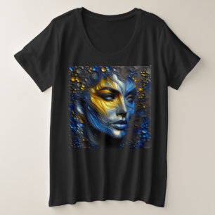 女性プラスArt Expression付きサイズTシャツ2 プラスサイズTシャツ