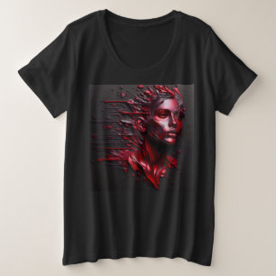 女性プラスArt Expression付きサイズTシャツ35 プラスサイズTシャツ
