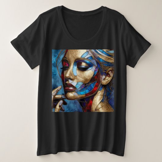 女性プラスArt Expression付きサイズTシャツ37 プラスサイズTシャツ (デザイン正面)