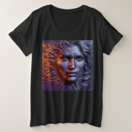 女性プラスArt Expression付きサイズTシャツ4 プラスサイズTシャツ
