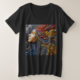 女性プラスArt Expression付きサイズTシャツ6 プラスサイズTシャツ
