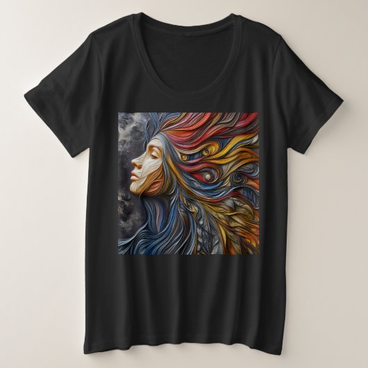 女性プラスArt Expression付きサイズTシャツ6 プラスサイズTシャツ (デザイン正面)