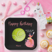女性プレーヤーのためのテニスの誕生日パーティー ペーパープレート (パーティー)