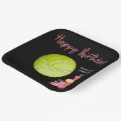 女性プレーヤーのためのテニスの誕生日パーティー ペーパープレート (傾斜あり)