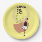 女性プレーヤー用テニスパーティー ペーパープレート (正面)