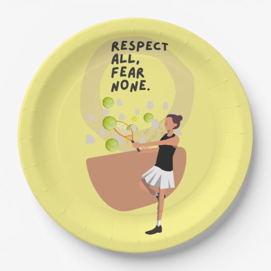 女性プレーヤー用テニスパーティー ペーパープレート (正面)