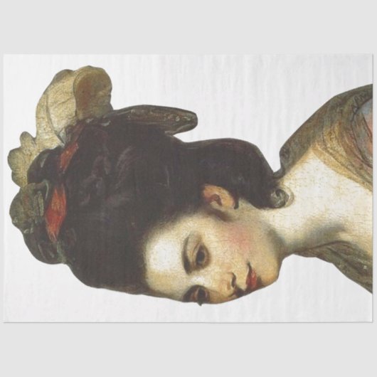 女性プロファイルの切り離し紙 薄葉紙 (正面)