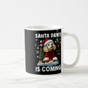 女性プードルクリスマスツリーライトデコレーションは行う コーヒーマグカップ