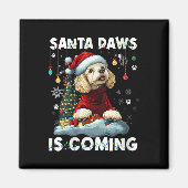 女性プードルクリスマスツリーライトデコレーションは行う マグネット (正面)