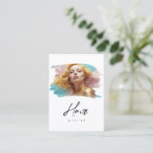 *~*女性ヘアラックスQR女性グガーリーラム 名刺 (スタンド正面)