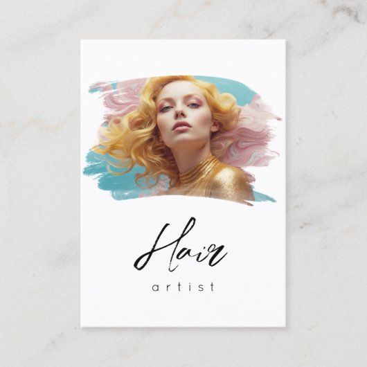 *~*女性ヘアラックスQR女性グガーリーラム 名刺 (正面)