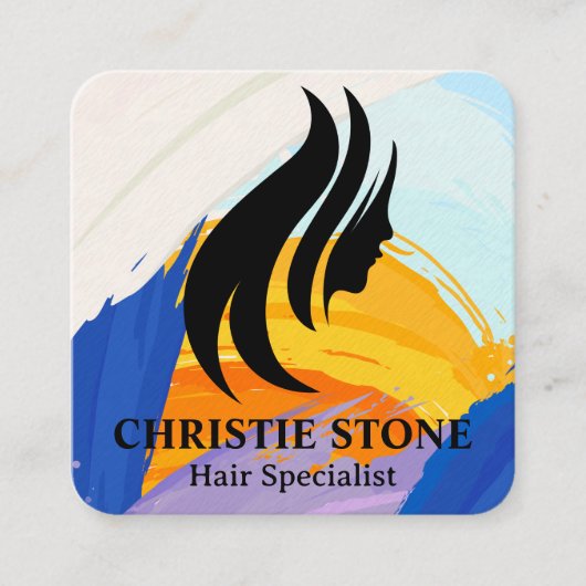 女性ヘアロゴ | サロン | ビューティー スクエア名刺 (正面)