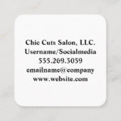 女性ヘアロゴ | サロン | ビューティー スクエア名刺 (裏面)