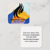 女性ヘアロゴ | サロン | ビューティー スクエア名刺 (正面/裏面)