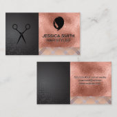 女性ヘア |バラフォイル金ゴールド |抽象芸術パターン 名刺 (正面/裏面)