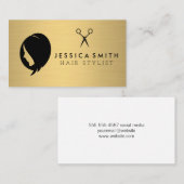 女性ヘア | 金属金ゴールド | シアーズサロン 名刺 (正面/裏面)