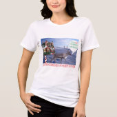 女性ベラ・ティー。聖降誕祭お目出度う トライブレンドTシャツ (正面)