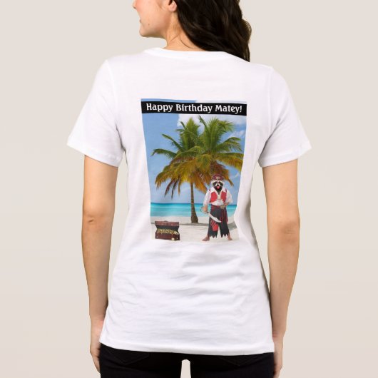 女性ベラtee.ハッピーバースデーマテイ!ルーン/b トライブレンドTシャツ (裏面)