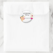 女性ベーカーのシェフクッキーギフトラベルシール ラウンドシール (バッグ)