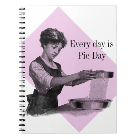 女性ベーキングのヴィンテージのイラストレーション ノートブック (正面)