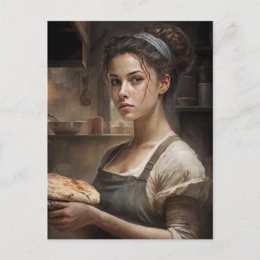 女性ベーキングパン ポストカード (正面)