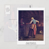 女性ベーキングブレッドバイミレット(Ii)ジャン=フランソワ ポストカード (正面/裏面)