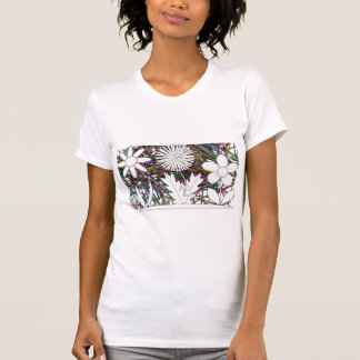 女性ペンシル花シャツ Tシャツ