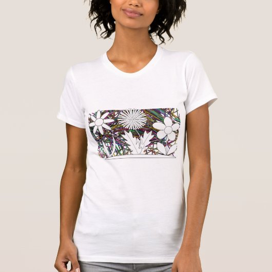 女性ペンシル花シャツ Tシャツ (正面)