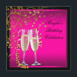 女性ホットピンク金ゴールド誕生日パーティー 招待状<br><div class="desc">女性の美しい金ゴールドとホットピンクのバースデーパーティ招待状。この黒エレガントと熱いピンクの誕生日パーティーの招待カスタマイズは、単に単にあなたのイベントの詳細、フォントのスタイル、フォントのサイズと色、および文言を追加し始めカスタマイズて!"ボタンを選択することによってあなたのイベントのために簡単に。Zazzleで見つけるすべてのカードと招待デザインは、実際の宝石、弓、上昇、エンボス、または追加の部品やピースを含まないグラフィックで印刷される。</div>