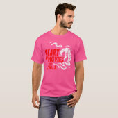 女性ホラーアート – 怖い映画と寒さ – Psycho Tシャツ (正面フル)