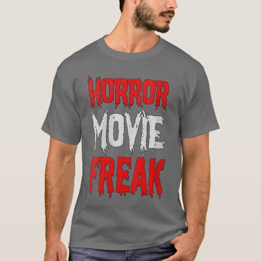 女性ホラー映画ファン面白いホラー映画フリークV Tシャツ (正面)
