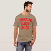 女性ホラー映画ファン・血まみれホラー映画好きのためのデザイン Tシャツ (正面フル)