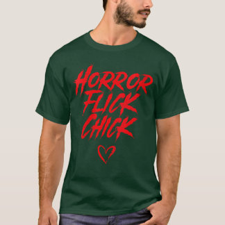 女性ホラー映画ファンVネック Tシャツ