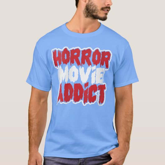 女性ホラー映画中毒者大胆ホラー・ファナティックVネック Tシャツ (正面)