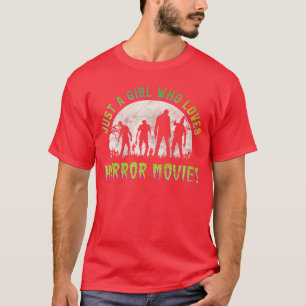 女性ホラー映画好きVネックb Tシャツ