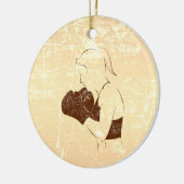 女性ボクサー動揺してルック セラミックオーナメント (左)